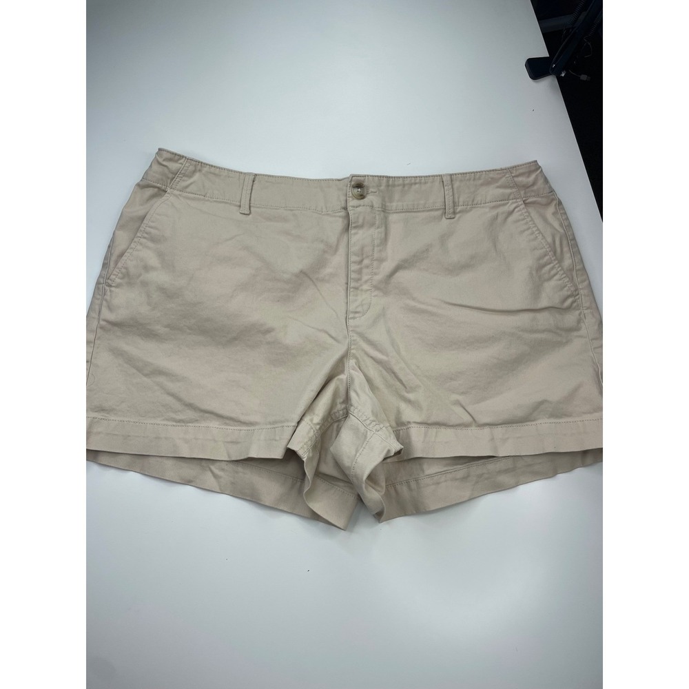 Loft The Monroe 4 Inch‎ Chino Shorts Womens 18 Curvy Tan Khaki Cotton Stretch
